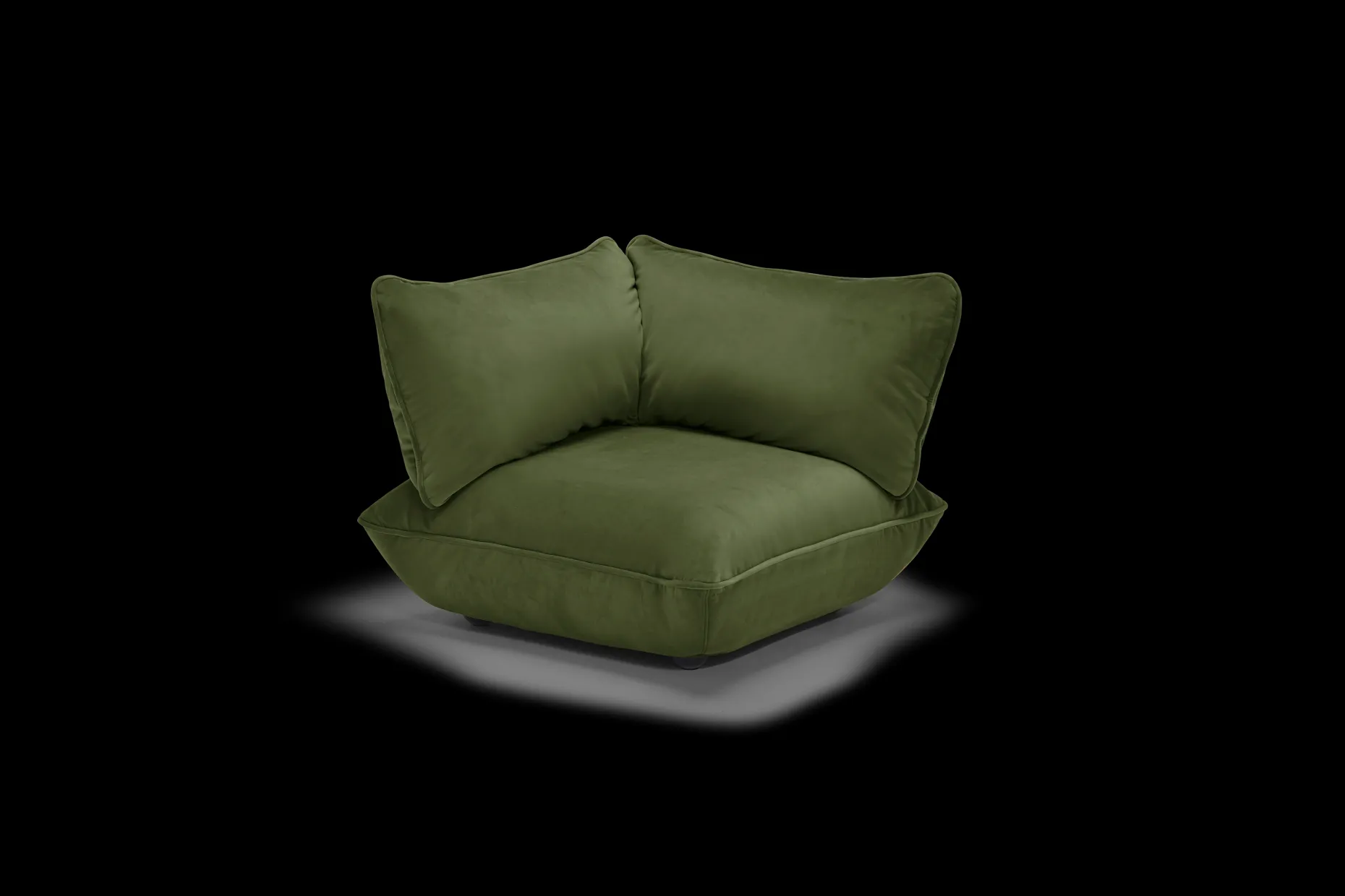 Sumo Corner Seat Velvet Corner Seat, vert, 108x108x90 cm