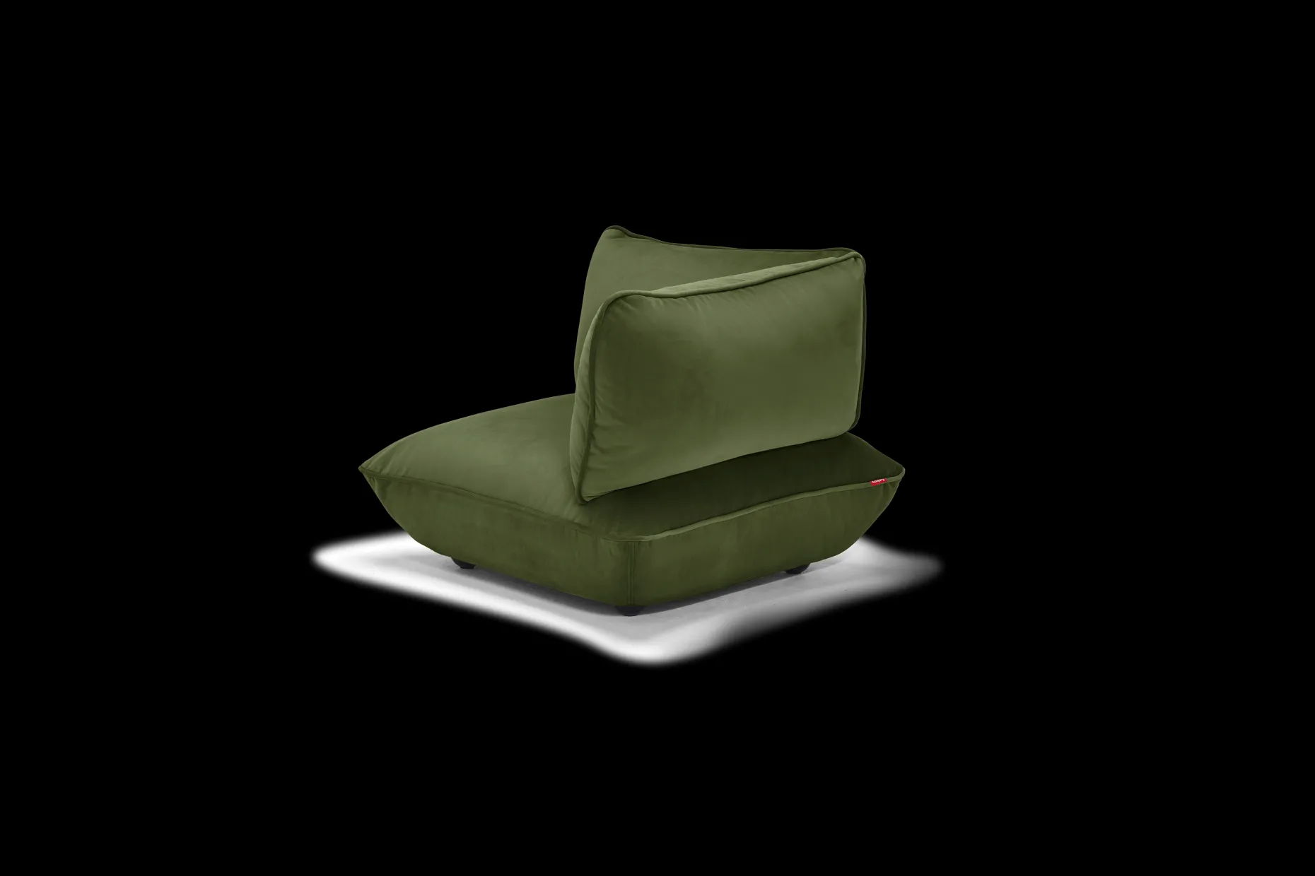 Sumo Corner Seat Velvet Corner Seat, vert, 108x108x90 cm