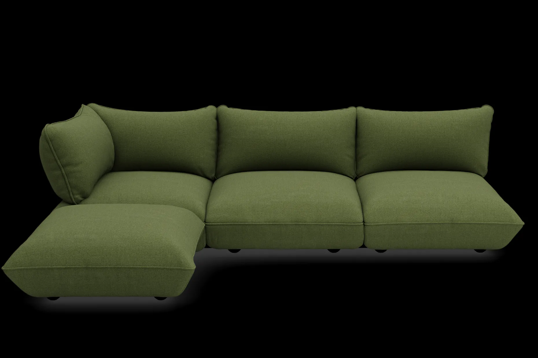 Sumo Corner Sofa Boucle Leaf Green Canapé modulaire d’intérieur, 301x108x90 cm