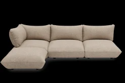 Sumo Corner Sofa Boucle Light Brown Melange Canapé modulaire d’intérieur, 301x108x90 cm