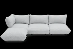 Sumo Corner Sofa Boucle Light Grey Melange Canapé modulaire d’intérieur, 301x108x90 cm