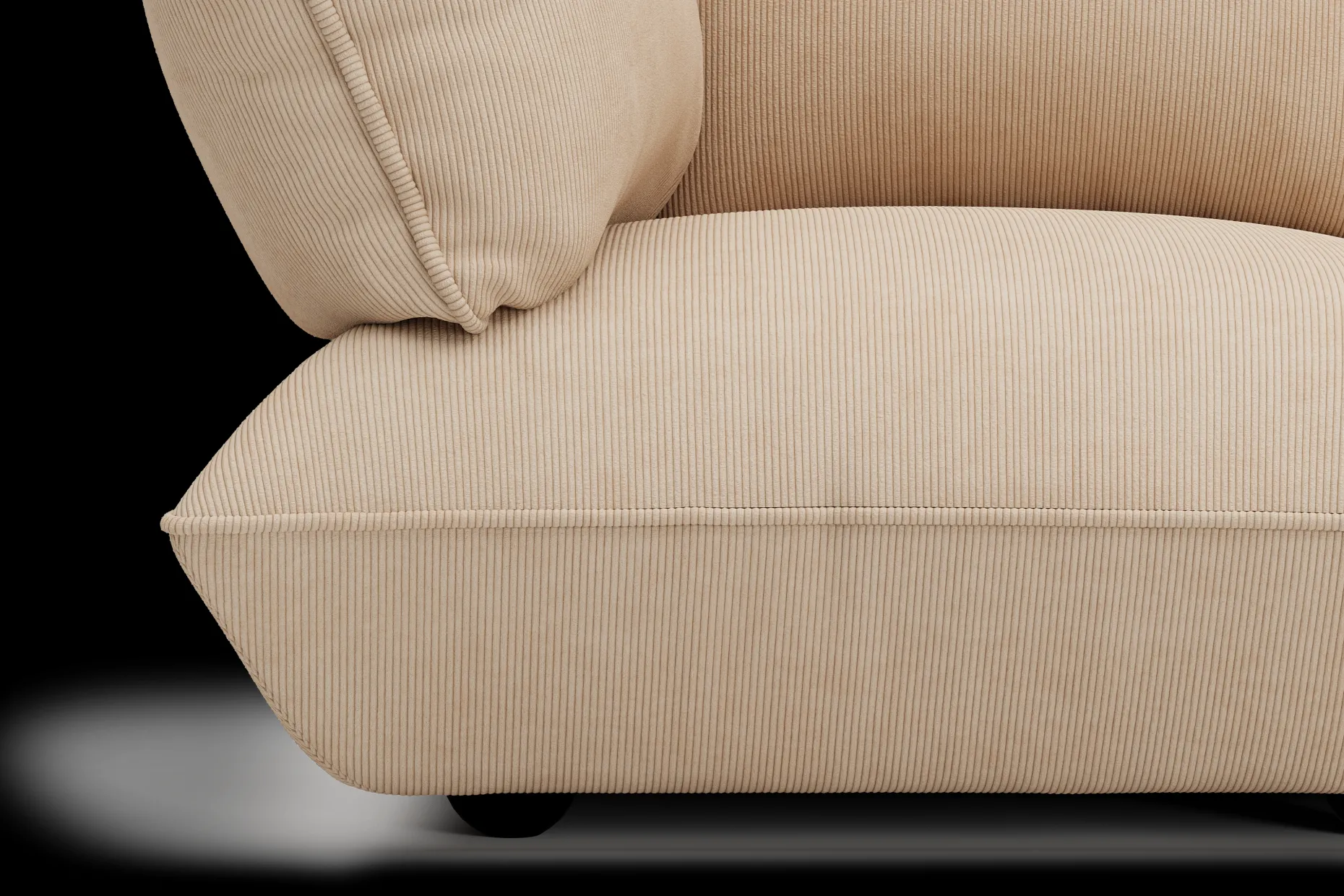 Sumo Corner Sofa Left Cord Beige Canapé modulaire d’intérieur, 301x108x90 cm