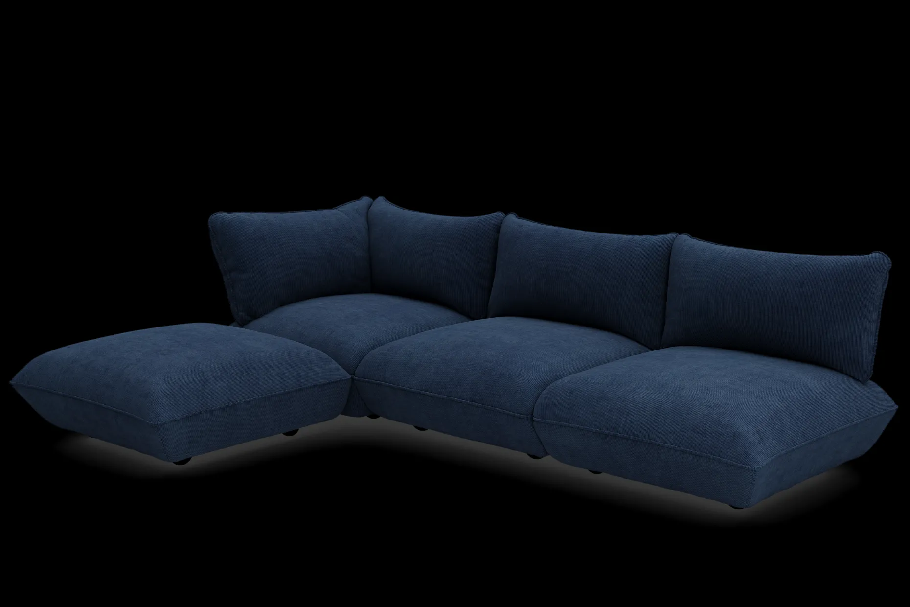 Sumo Corner Sofa Left Cord Deep Blue Canapé modulaire d’intérieur, 301x108x90 cm