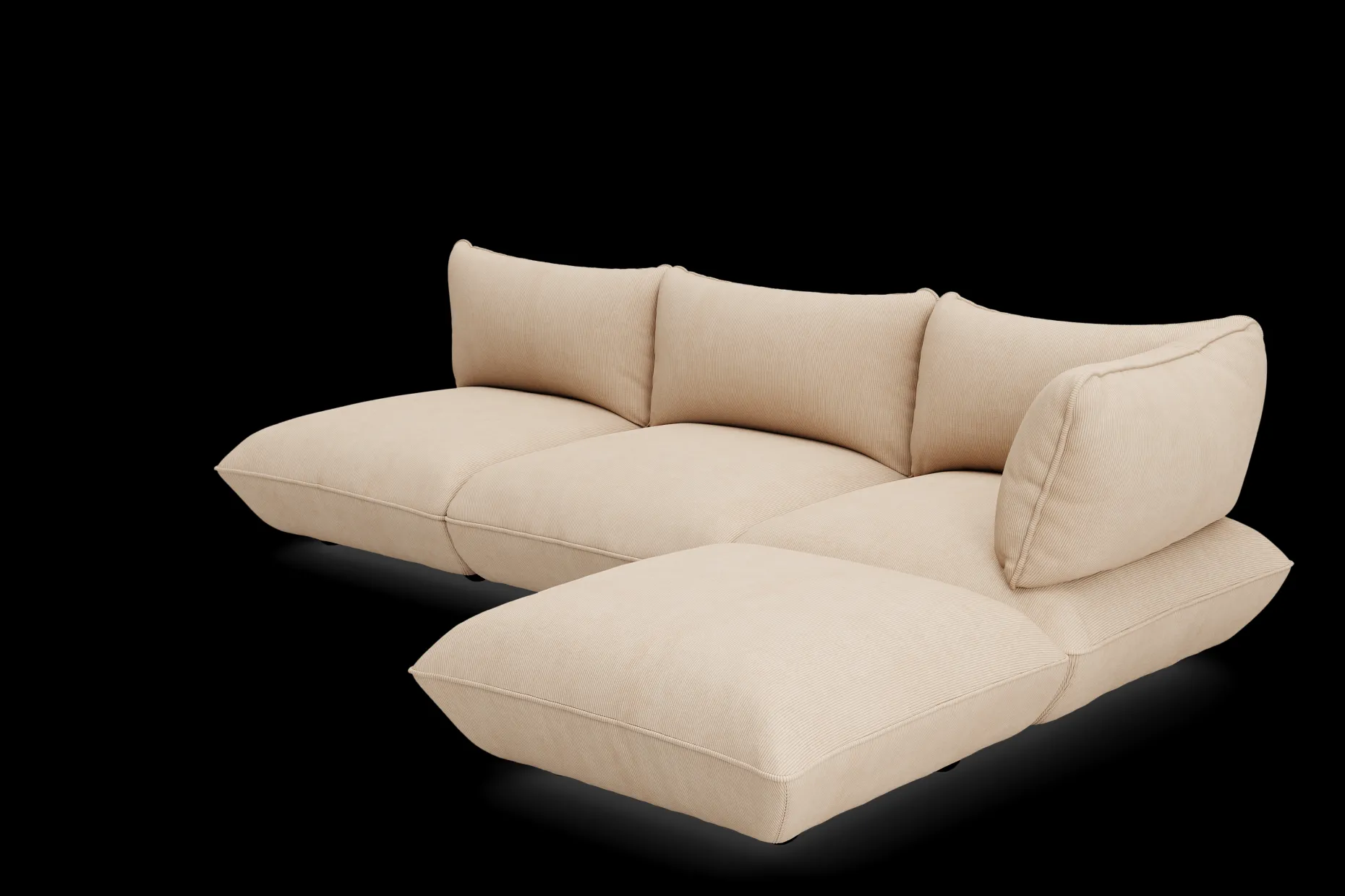 Sumo Corner Sofa Right Cord Beige Canapé modulaire d’intérieur, 301x108x90 cm