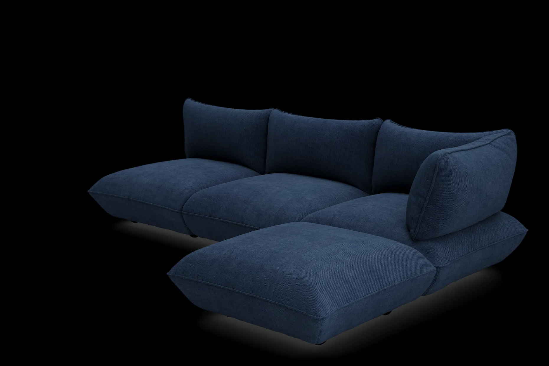 Sumo Corner Sofa Right Cord Deep Blue Canapé modulaire d’intérieur, 301x108x90 cm