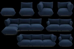 Sumo Corner Sofa Right Cord Deep Blue Canapé modulaire d’intérieur, 301x108x90 cm