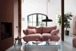 Sumo Corner Sofa Right Cord Soft Pink Canapé modulaire d’intérieur, 301x108x90 cm