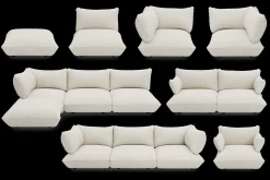 Sumo Hocker Boucle Hocker, beige, 108x108x44 cm