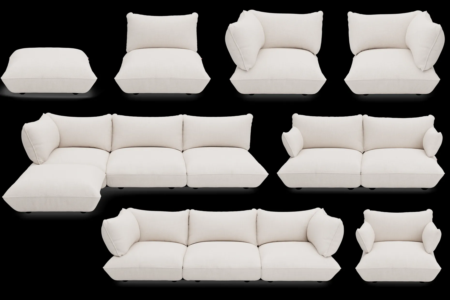 Sumo Hocker Boucle Hocker, beige, 108x108x44 cm