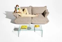 Sumo Loveseat Boucle Light Brown Melange Loveseat, 114x108x90 cm