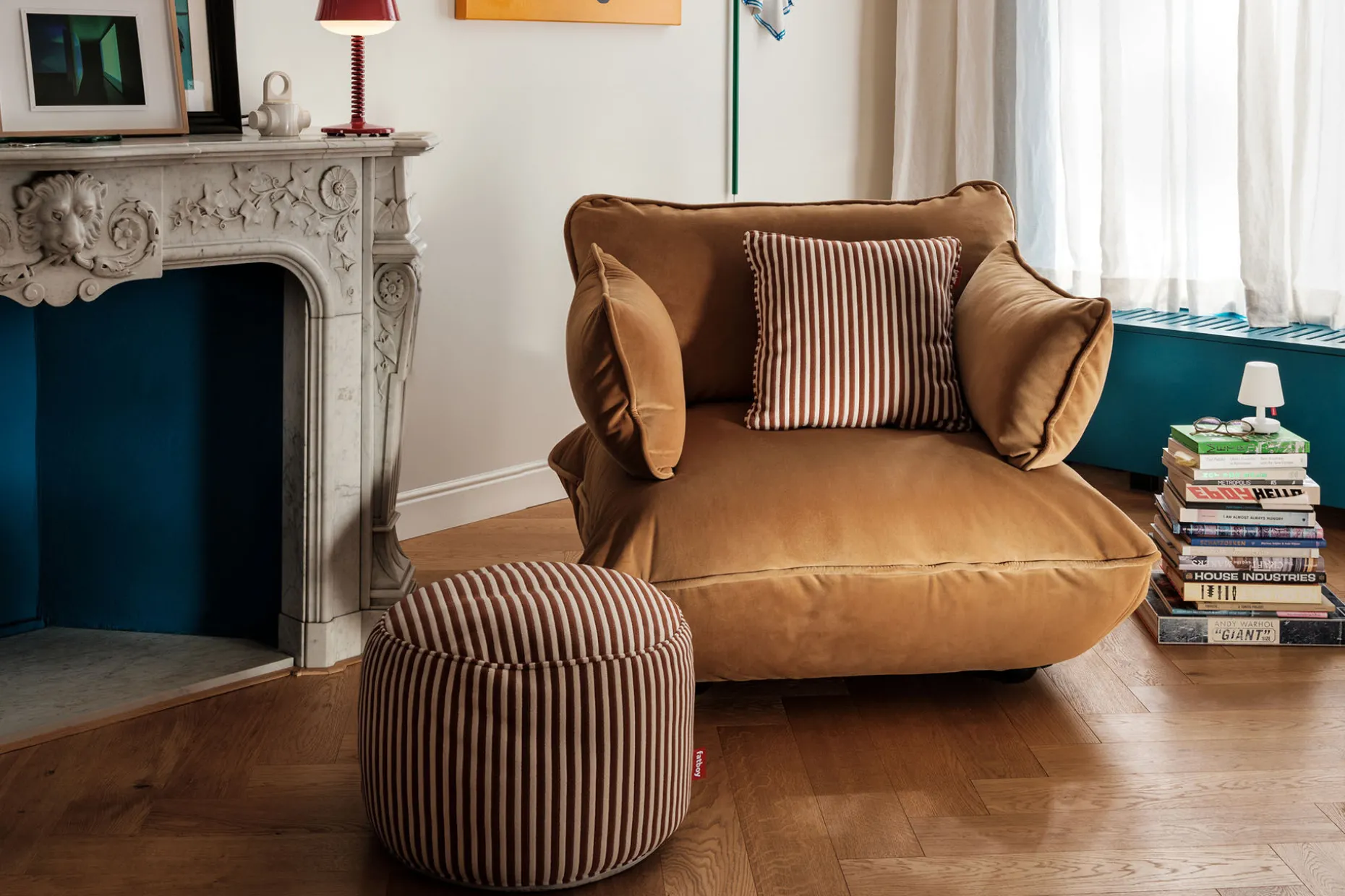 Sumo Loveseat Velvet Almond Loveseat, 114x108x90 cm