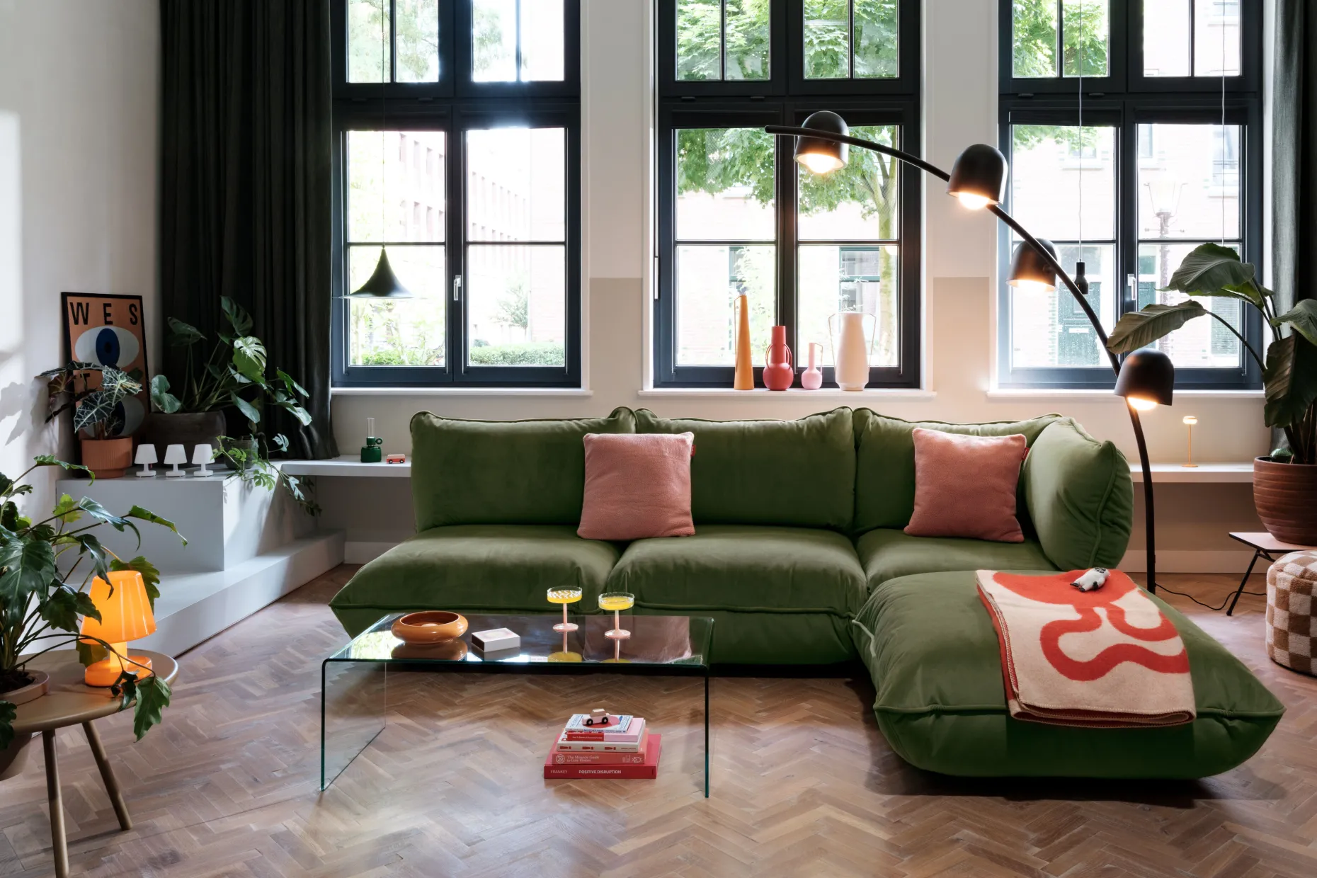 Sumo Seat Velvet Seat, vert, 108x108x90 cm