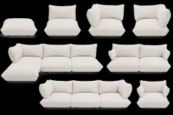 Sumo Sofa Grand Boucle Creme Canapé modulaire d’intérieur, 301x108x90 cm