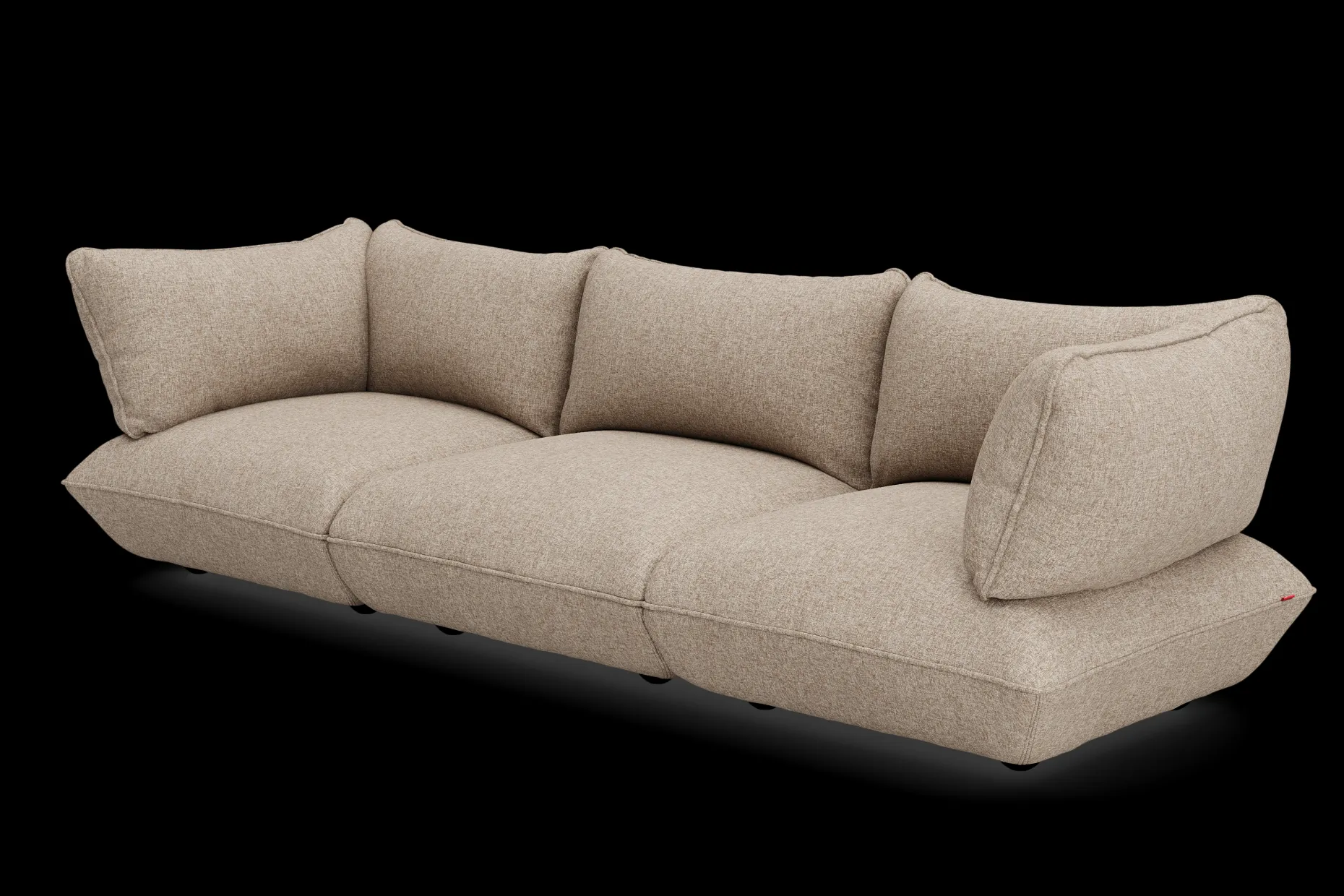 Sumo Sofa Grand Boucle Light Brown Melange Canapé modulaire d’intérieur, 301x108x90 cm