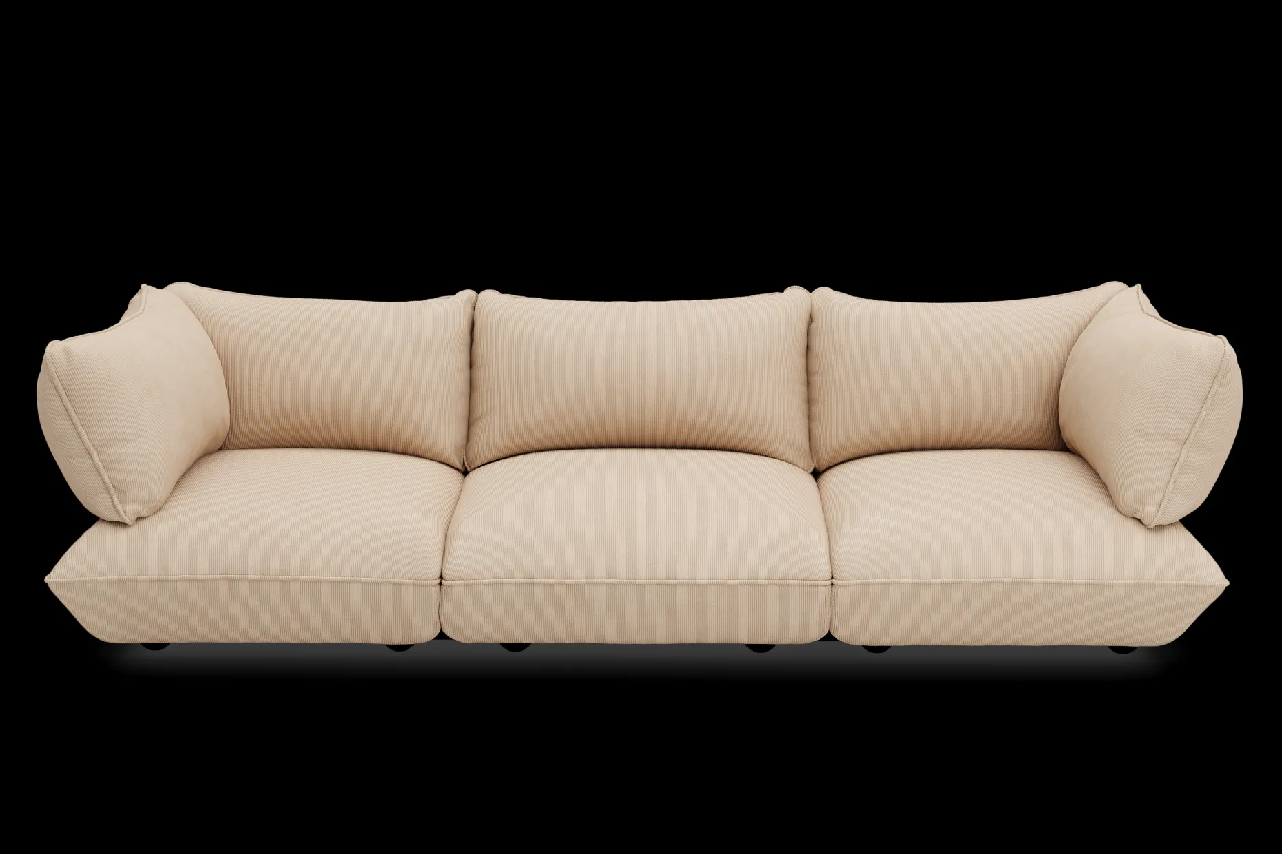 Sumo Sofa Grand Cord Beige Canapé modulaire d’intérieur, 301x108x90 cm