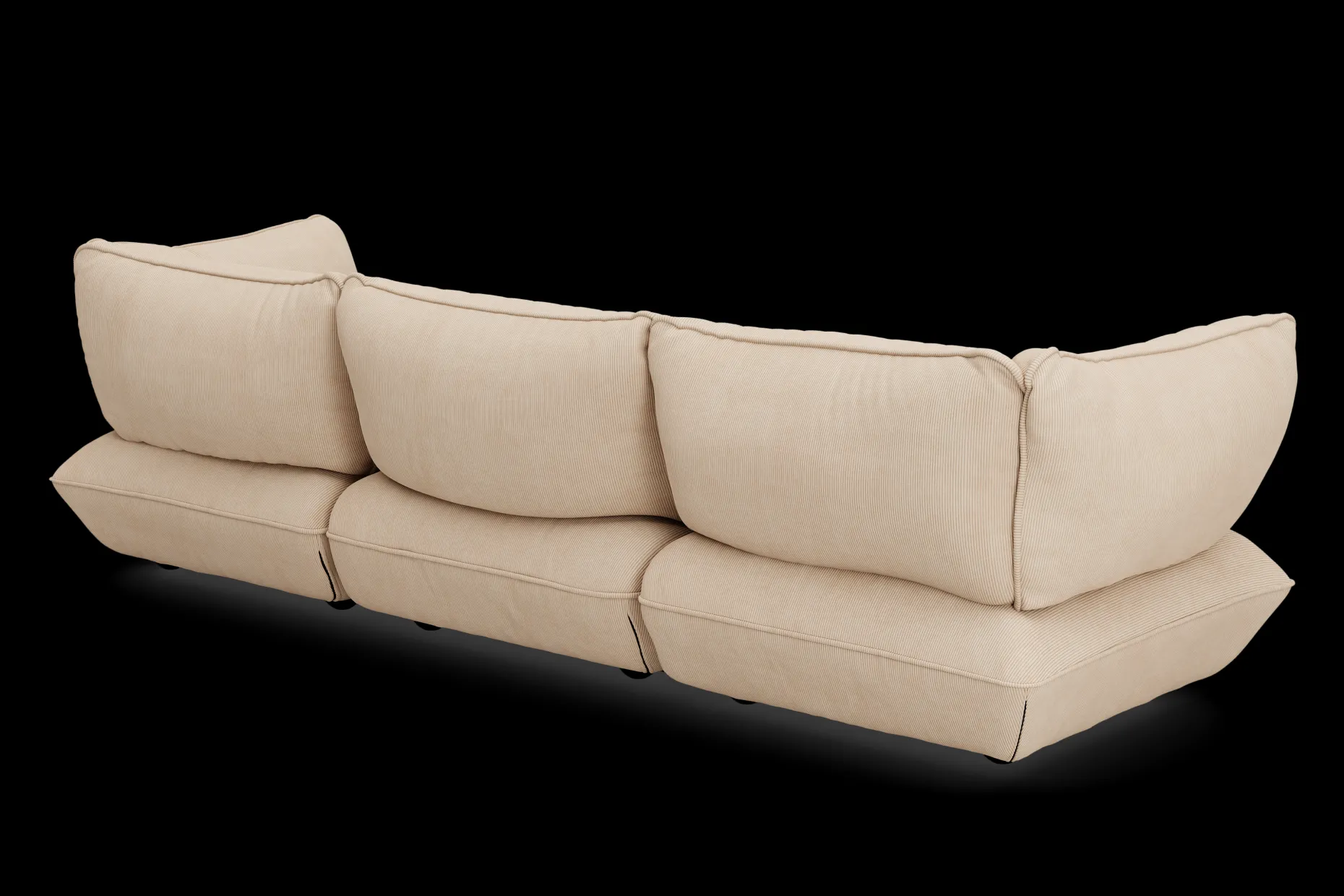 Sumo Sofa Grand Cord Beige Canapé modulaire d’intérieur, 301x108x90 cm