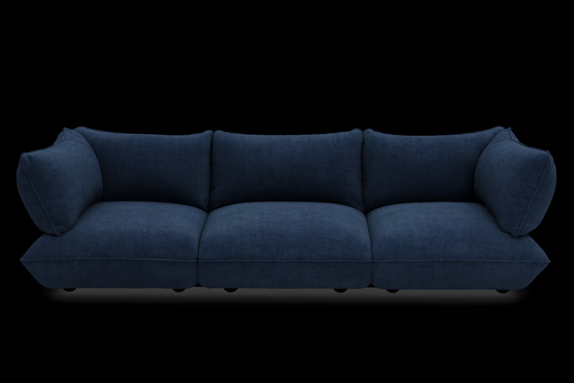 Sumo Sofa Grand Cord Deep Blue Canapé modulaire d’intérieur, 301x108x90 cm