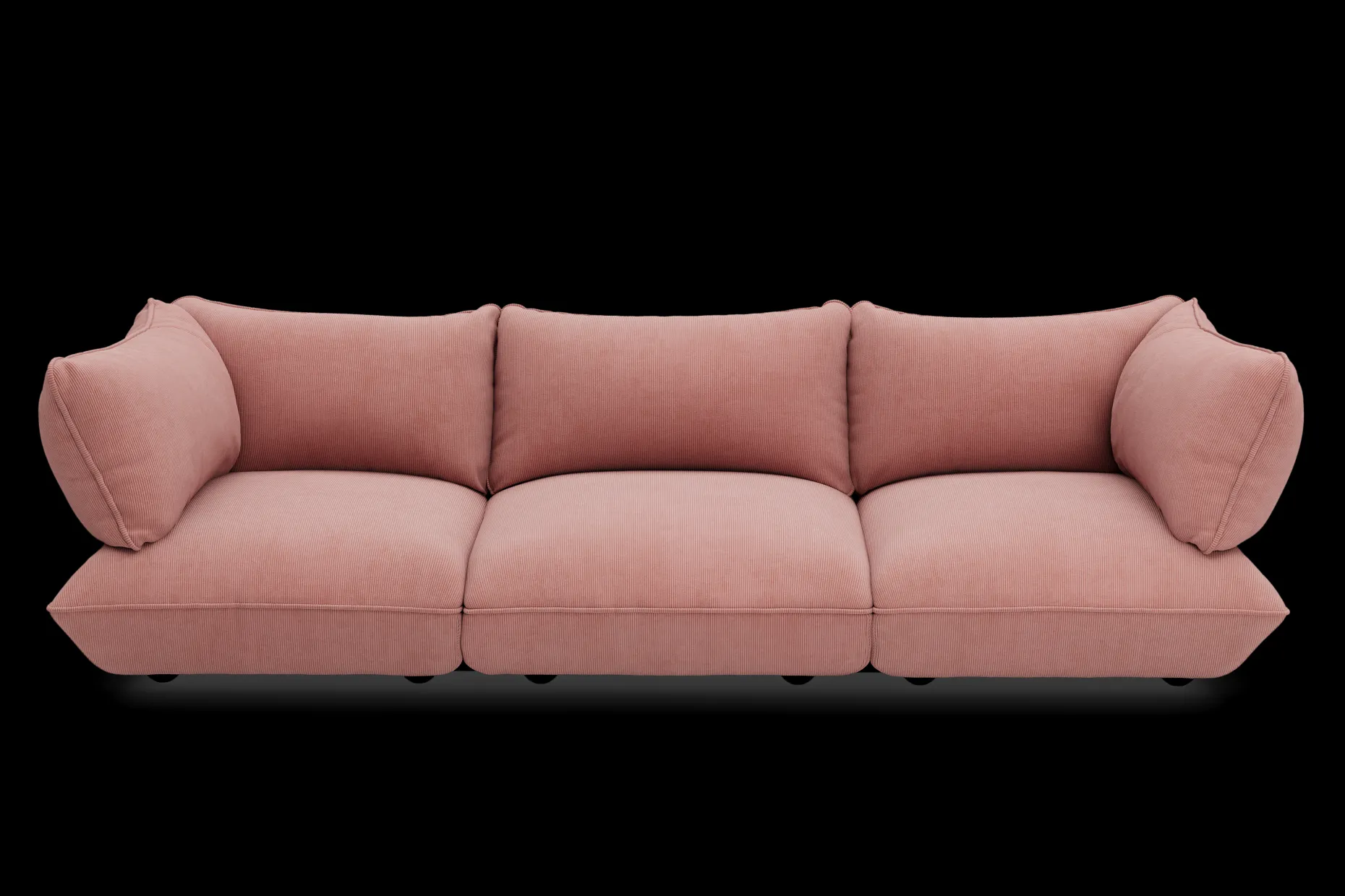 Sumo Sofa Grand Cord Soft Pink Canapé modulaire d’intérieur, 301x108x90 cm