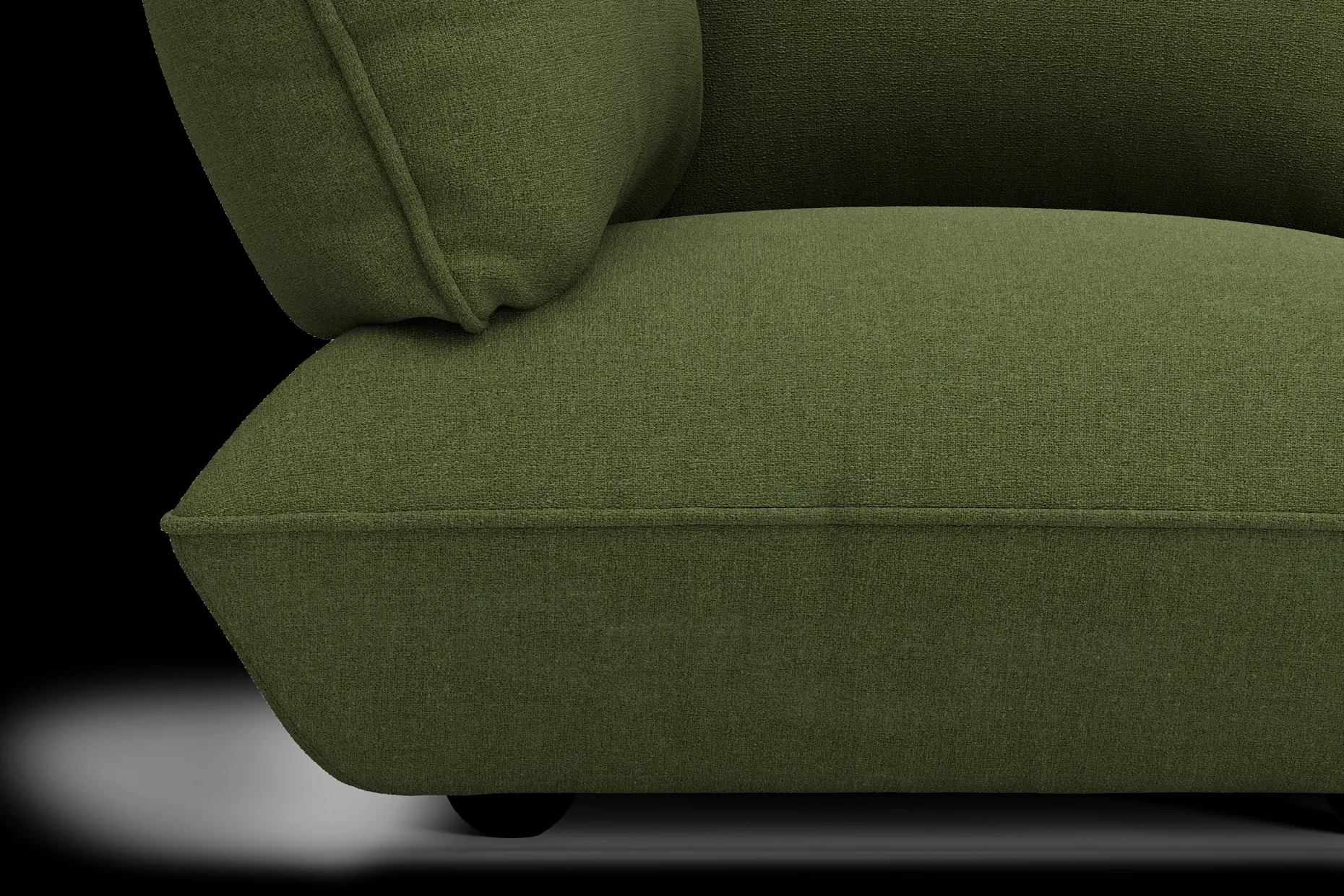 Sumo Sofa Medium Boucle Leaf Green Canapé modulaire d’intérieur, 210.5x108x90 cm