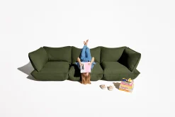 Sumo Sofa Medium Boucle Leaf Green Canapé modulaire d’intérieur, 210.5x108x90 cm