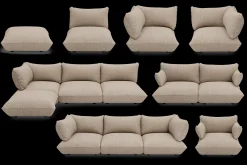 Sumo Sofa Medium Boucle Light Brown Melange Canapé modulaire d’intérieur, 210.5x108x90 cm