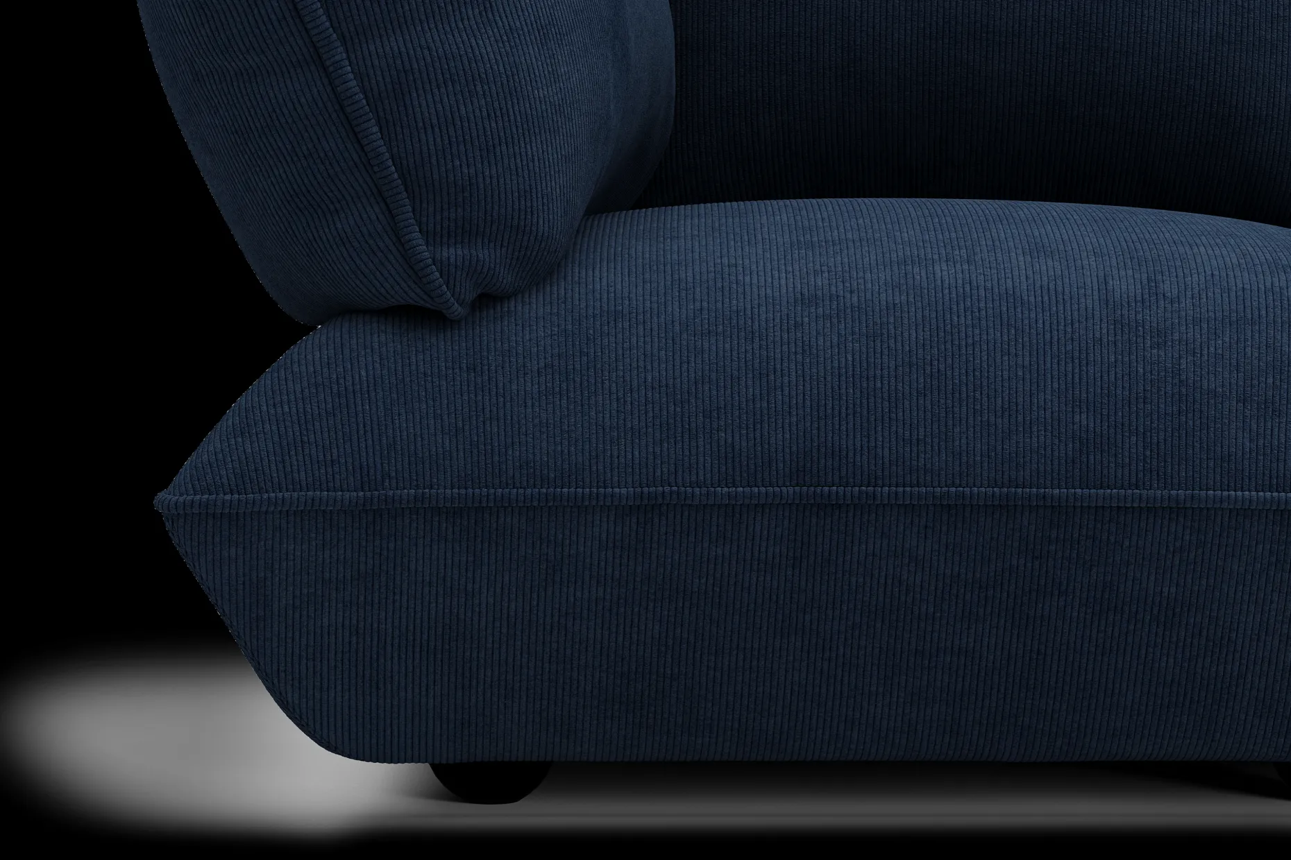 Sumo Sofa Medium Cord Deep Blue Canapé modulaire d’intérieur, 210.5x108x90 cm