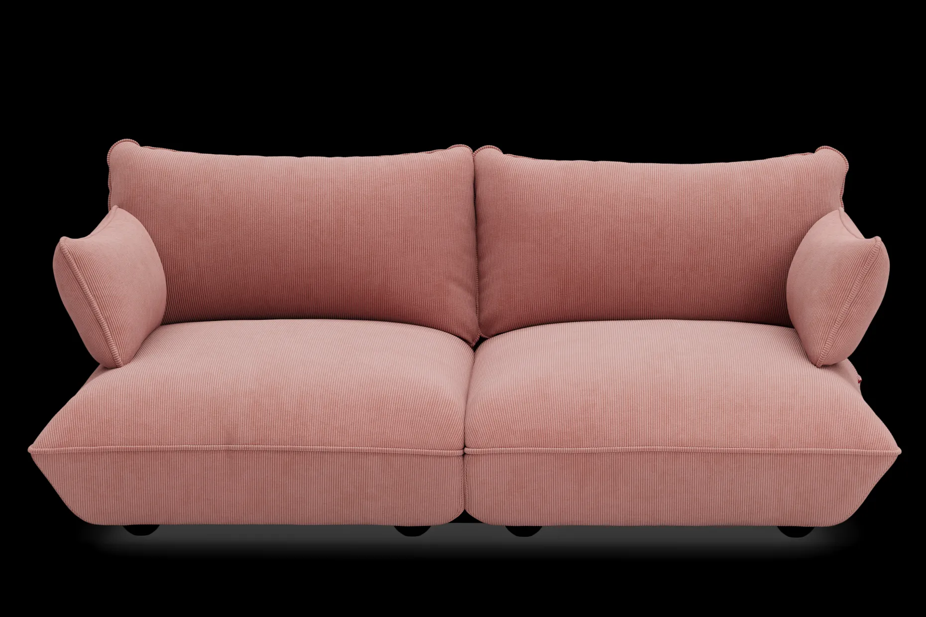 Sumo Sofa Medium Cord Soft Pink Canapé modulaire d’intérieur, 210.5x108x90 cm