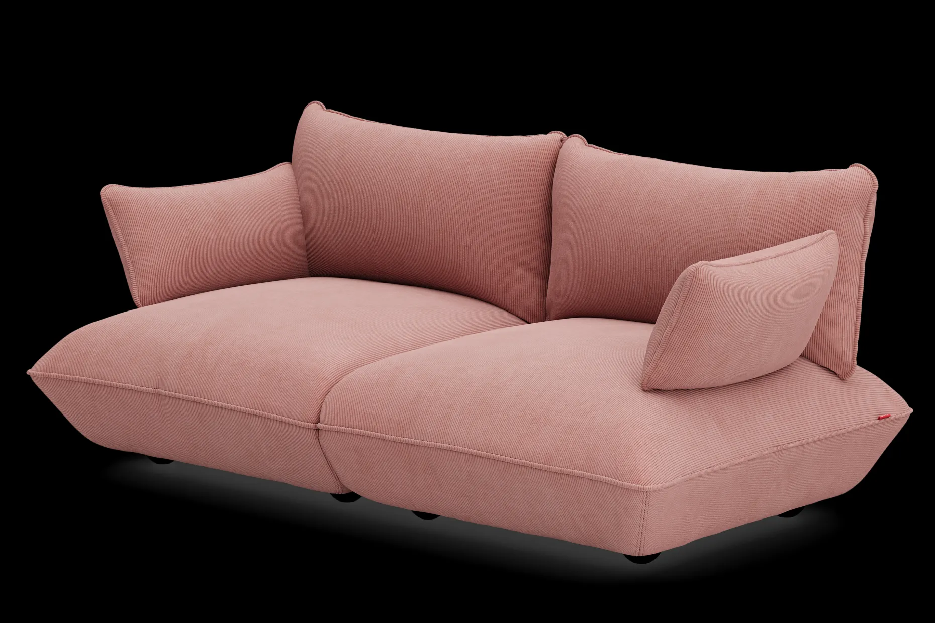 Sumo Sofa Medium Cord Soft Pink Canapé modulaire d’intérieur, 210.5x108x90 cm
