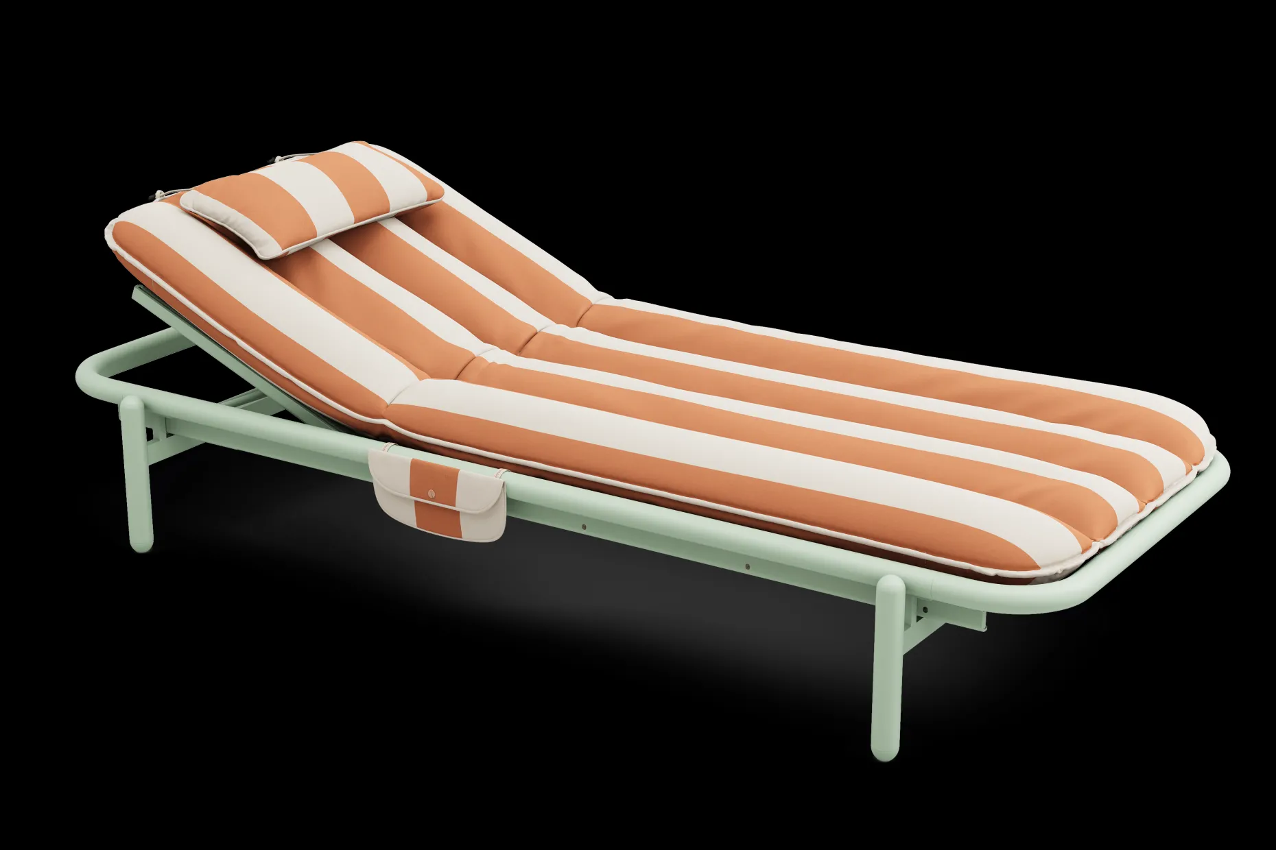 Sunbun Daybed Daybed d’extérieur, orange, 212x97x39 cm