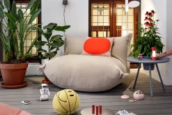 the BonBaron Sherpa Fauteuil lounge, beige, 120x120x75 cm