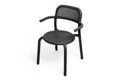 Toní Armchair Chaise de jardin avec accoudoirs, black, 59.5x54.5x80.5 cm