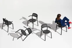 Toní Armchair Chaise de jardin avec accoudoirs, black, 59.5x54.5x80.5 cm