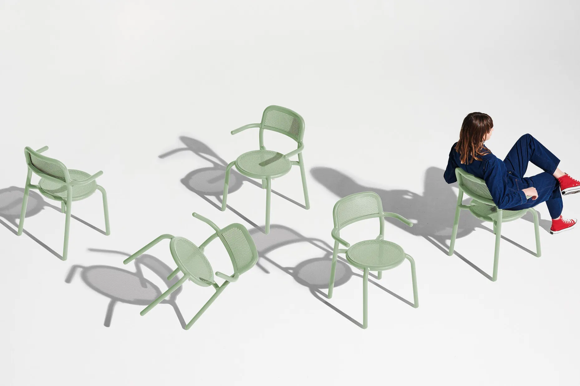 Toní Armchair Chaise de jardin avec accoudoirs, vert, 59.5x54.5x80.5 cm