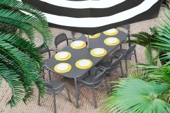 Toní Tablo Grande table de jardin, gris, 220x99x76 cm