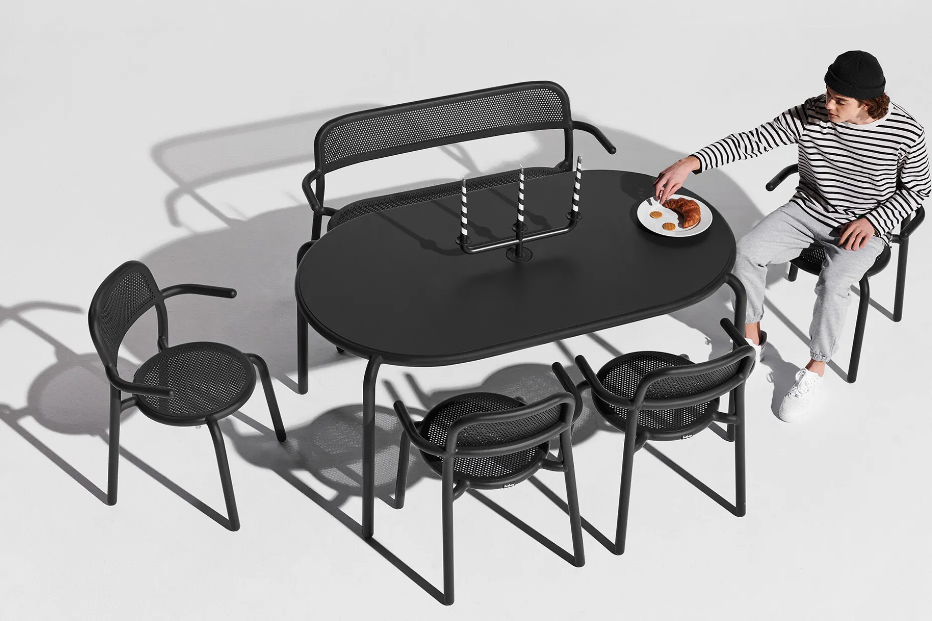 Toní Tavolo Table de jardin, black, 160x90x76 cm