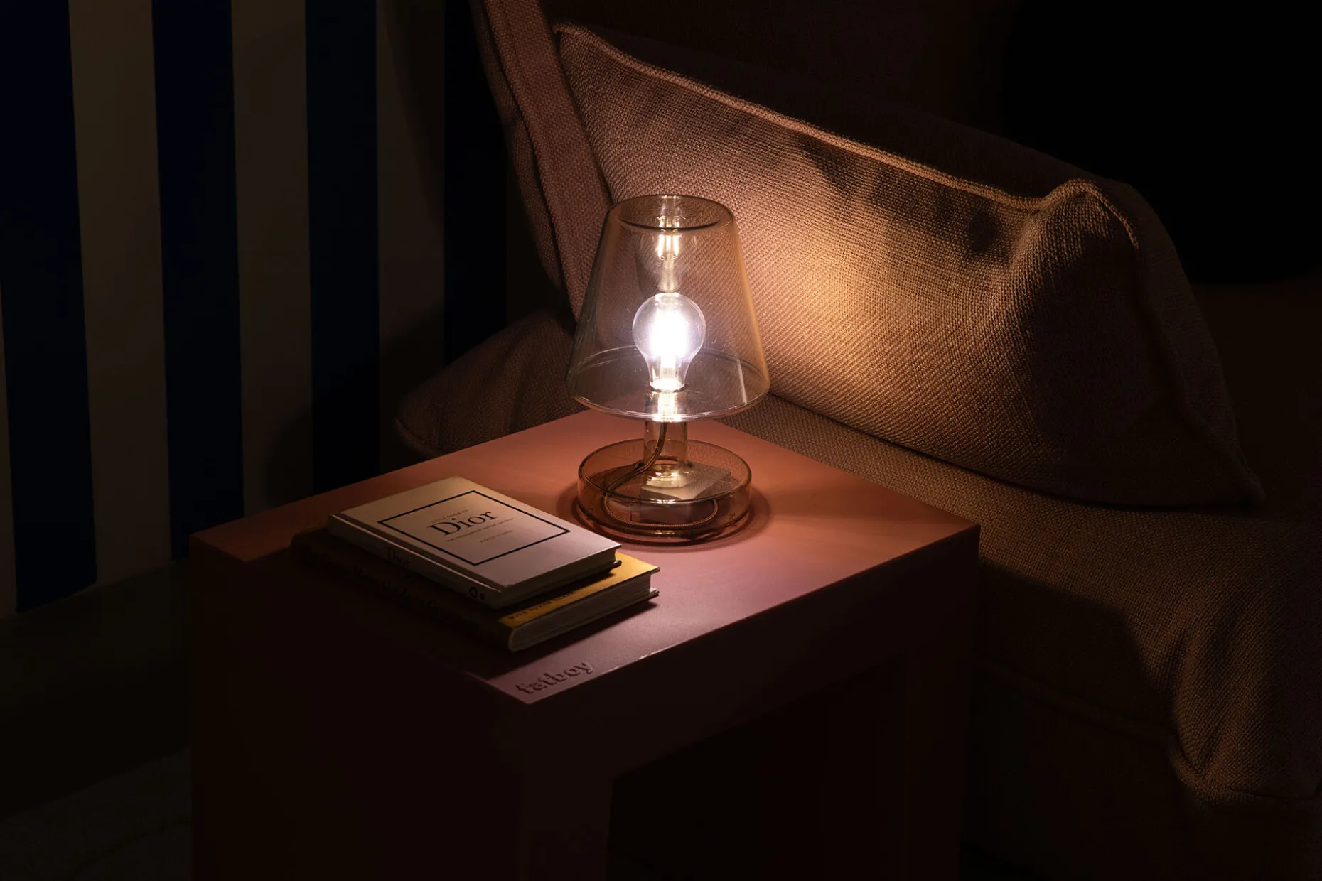 Transloetje Lampe de table sans fil, marron, 16x16x22.5 cm