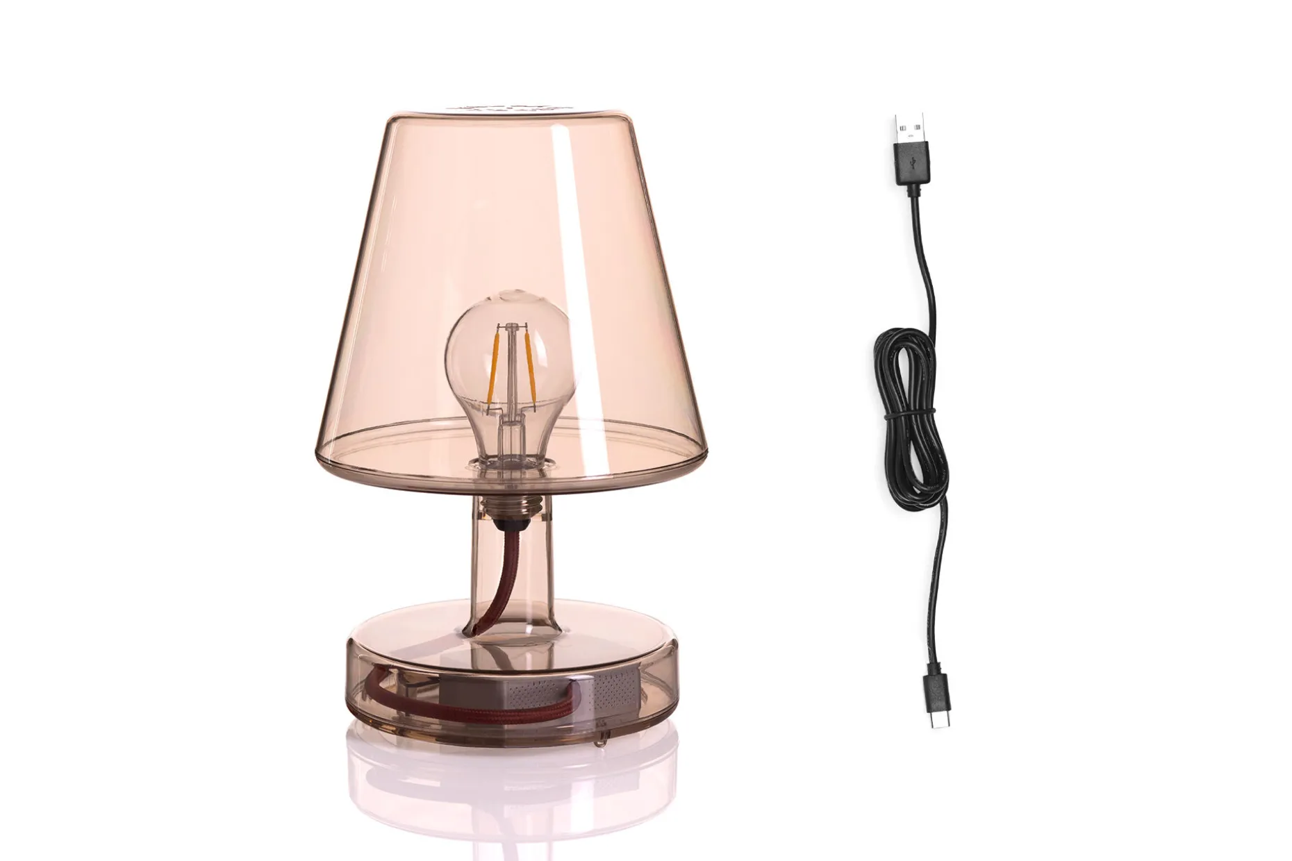 Transloetje Lampe de table sans fil, marron, 16x16x22.5 cm