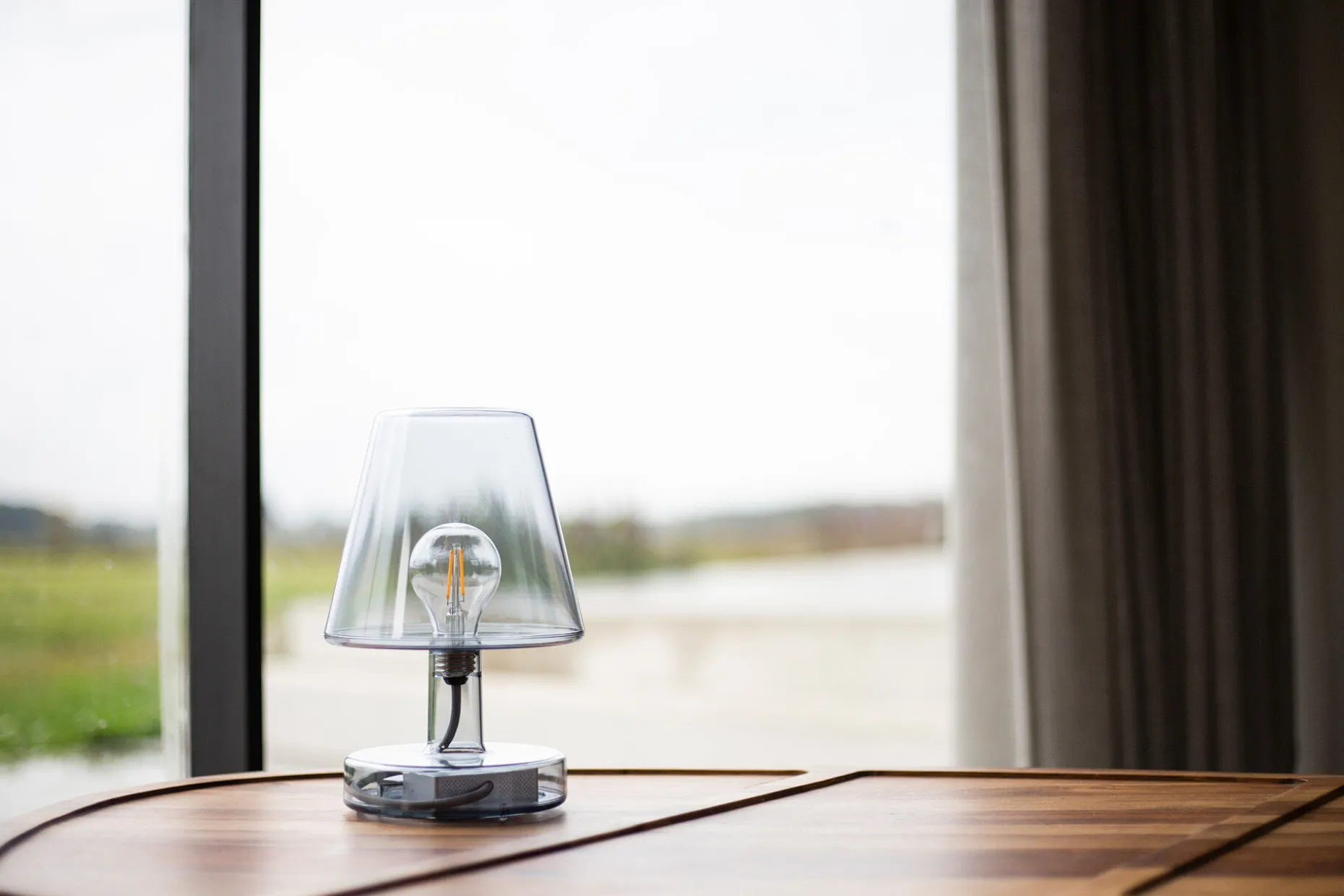 Transloetje Lampe de table sans fil, gris, 16x16x22.5 cm
