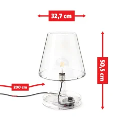 Trans-Parents Lampe de table, 32.7x32.7x50.5 cm